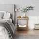 preview thumbnail 12 of 16, Nathan James Hayes Nightstand, Light Brown Finish, Glass Top