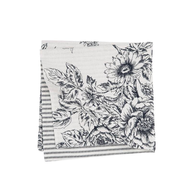 Nelly Onyx Cotton Reversible Napkin Set of 6