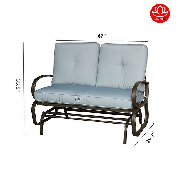 dimension image slide 3 of 4, Kozyard Cozy Two Rocking Love Seats Glider Swing Bench/Rocker