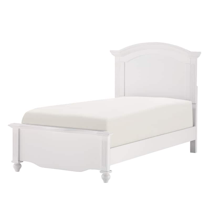 Eso Full Size Bed with Tall Headboard, White Birch Veneer, Solid Wood