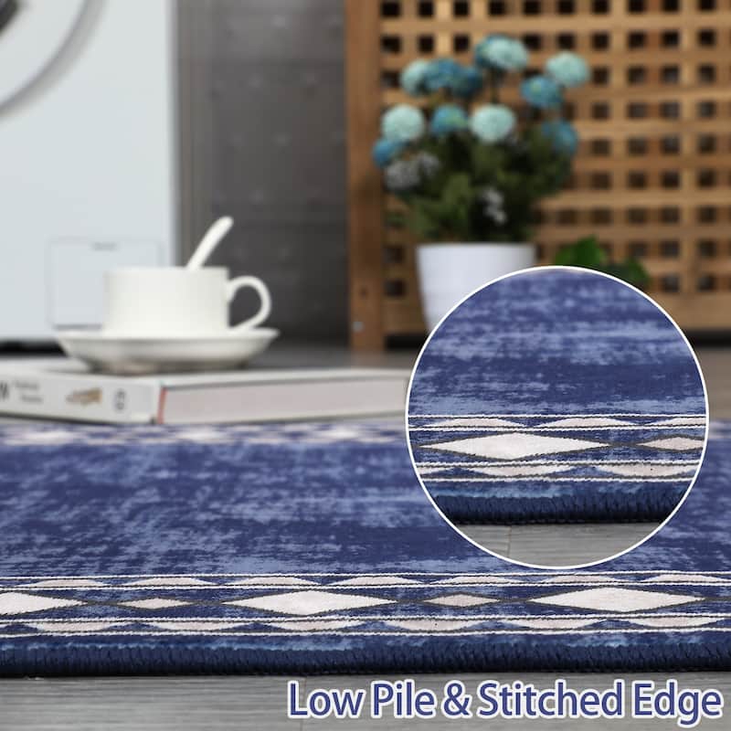 Garvee Machine Washable Rug Modern Bordered Area Rugs