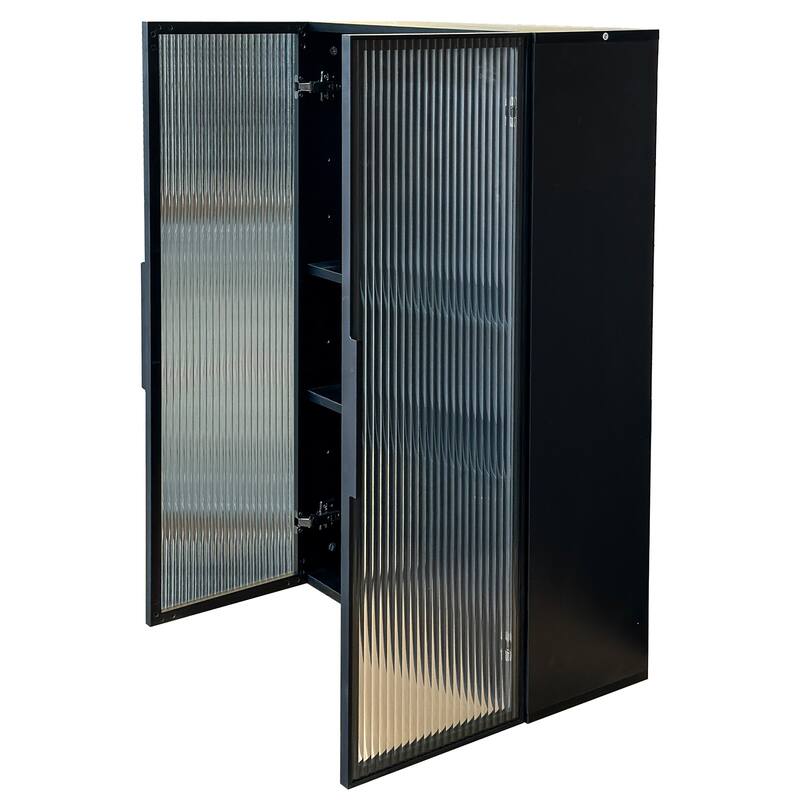 Wall Mounted Kitchen Storage Cabinet With Glass Door, Glass Kitchen Wall Storage Cabinet