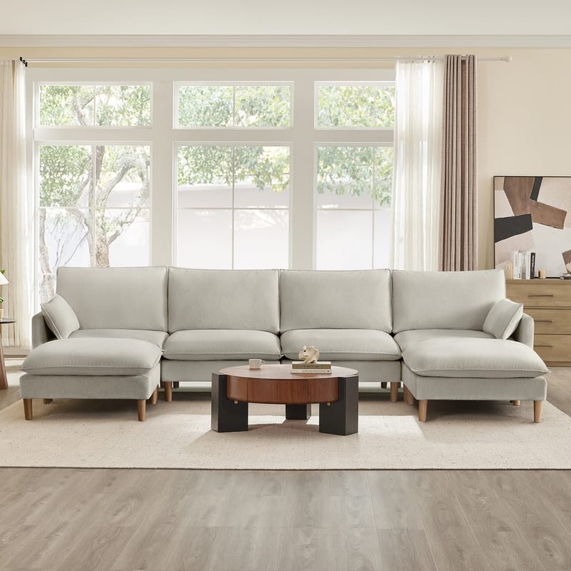 Spruce & Spring Oversized Couch Modular Sectional Sofa for Living Room