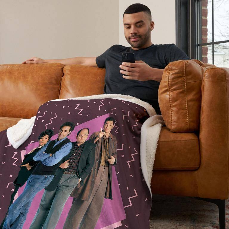 Warner Bros Seinfeld The Gang Silk Touch Sherpa Throw Blanket