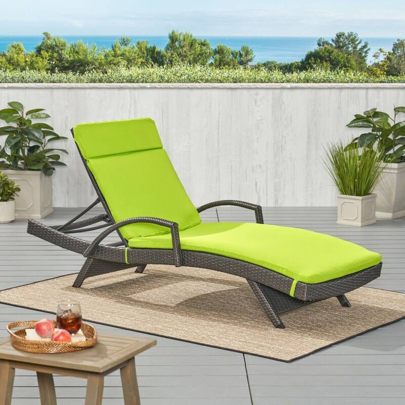 Roomfitters Salem Outdoor Chaise Lounge Cushion with Ties, Water Resistant, Patio Pad