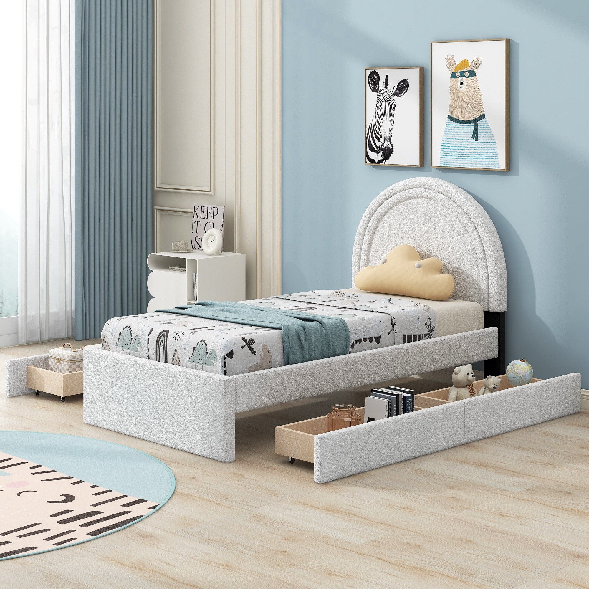 White store bohemian headboard