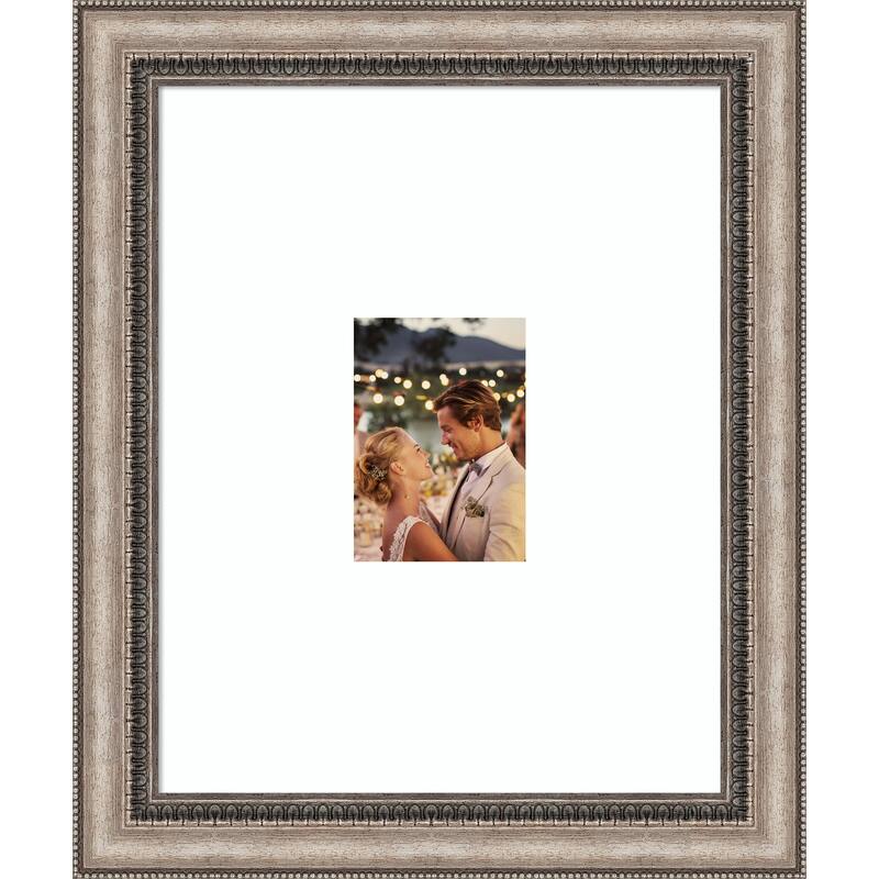 Lyla Ornate Silver Framed Picture Frame, Photo Frame - 16x20 Matted to 5x7