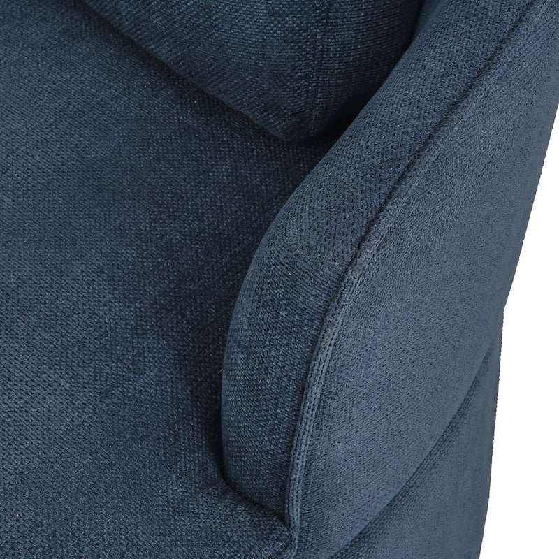 Modern Upholstered Swivel Accent Chair Round Chair with Pillows Single Sofa Chair Chenille Armchair for Living Room