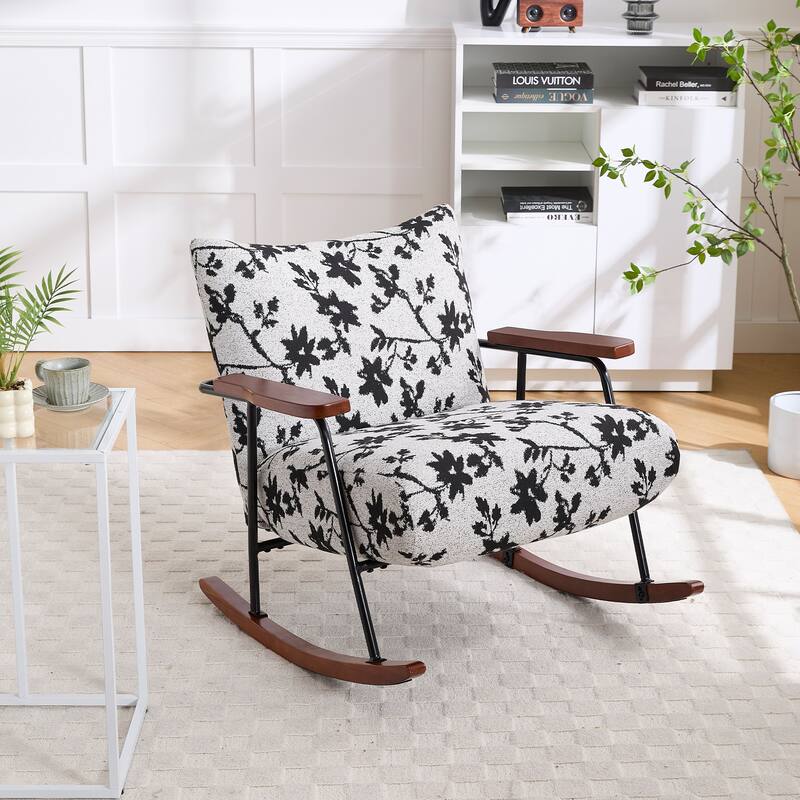 Rocking Accent Chair with Metal Frame