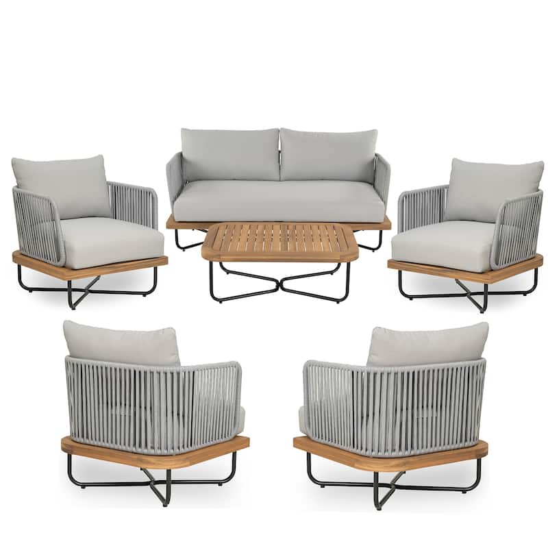 Christopher Knight Home- Mason Acacia Wood Outdoor Conversation Set