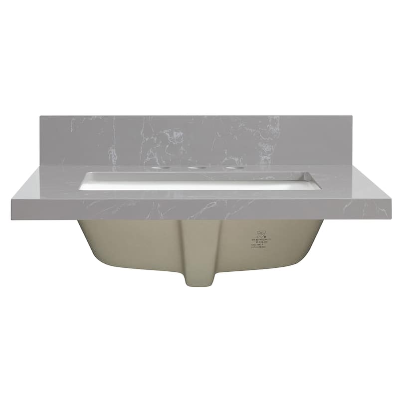 Jaen Composite Stone Vanity Top with White Rectangular Sink