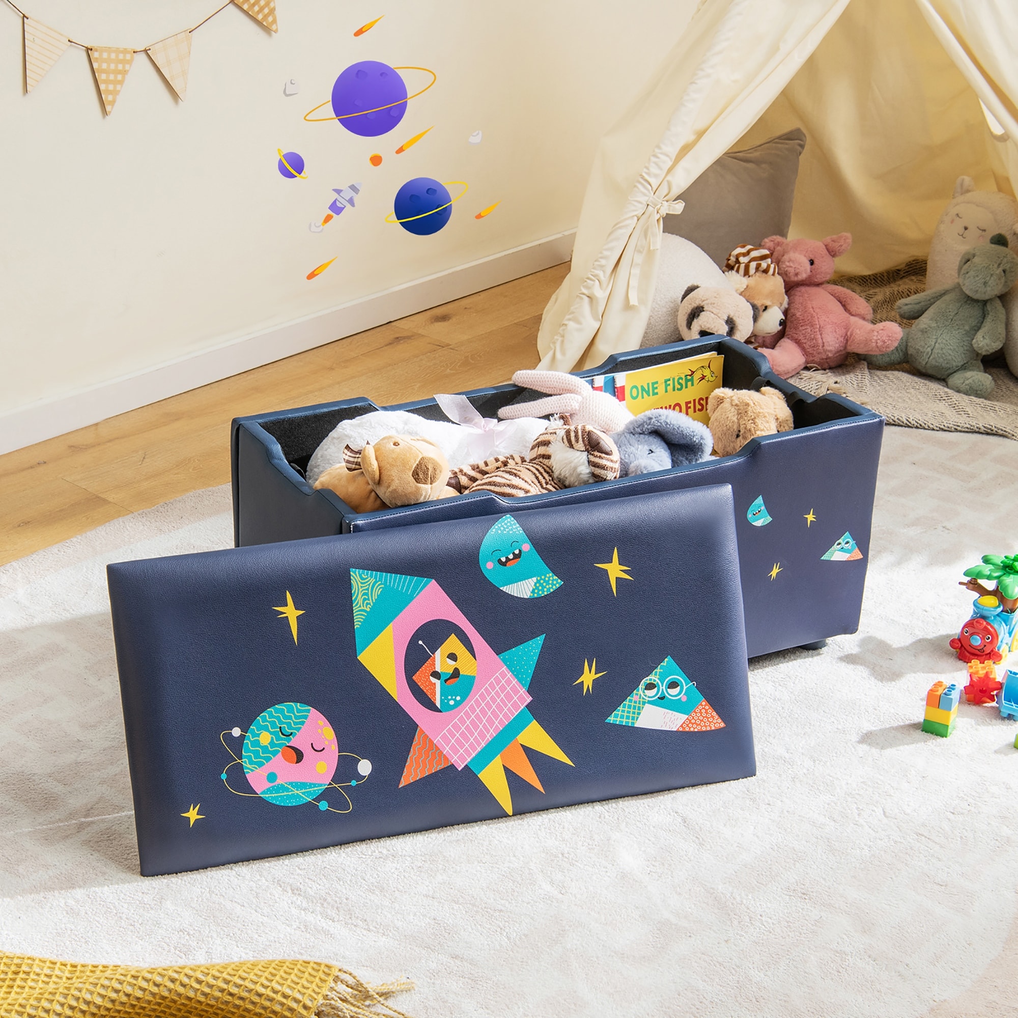 Storage ottoman for toys store