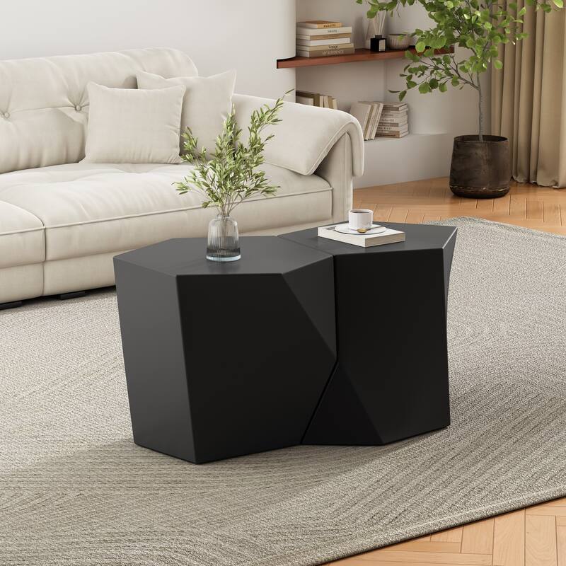 Modern MGO hexagon-topped Coffee Table Set Suitable for Any Space , No assembly is required