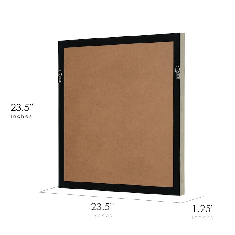 Handmade Framed Natural Straw and Linen Wall Art Decor - 23.5" x 23.5" - 23.5" x 23.5" - 23.5" x 23.5"