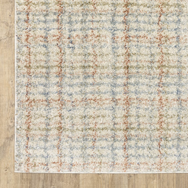 ROW Gemma Distressed Plaid Area Rug