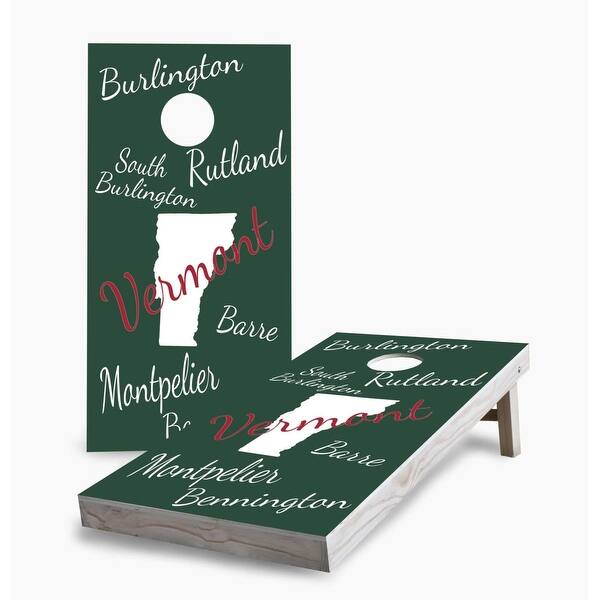 slide 2 of 7, Vermont State Pride Cornhole Game (Choose Wraps or Boards) 2x4 Boards (24" x 48") - Include ALL Accessories