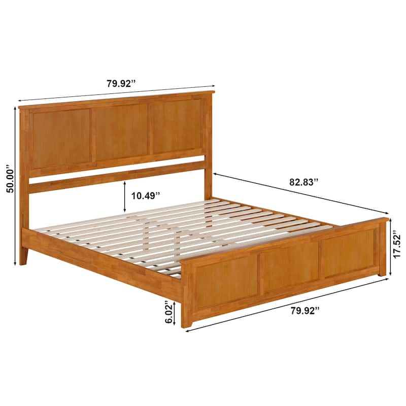Charlotte Solid Wood Low Profile Platform Bed with Matching Footboard
