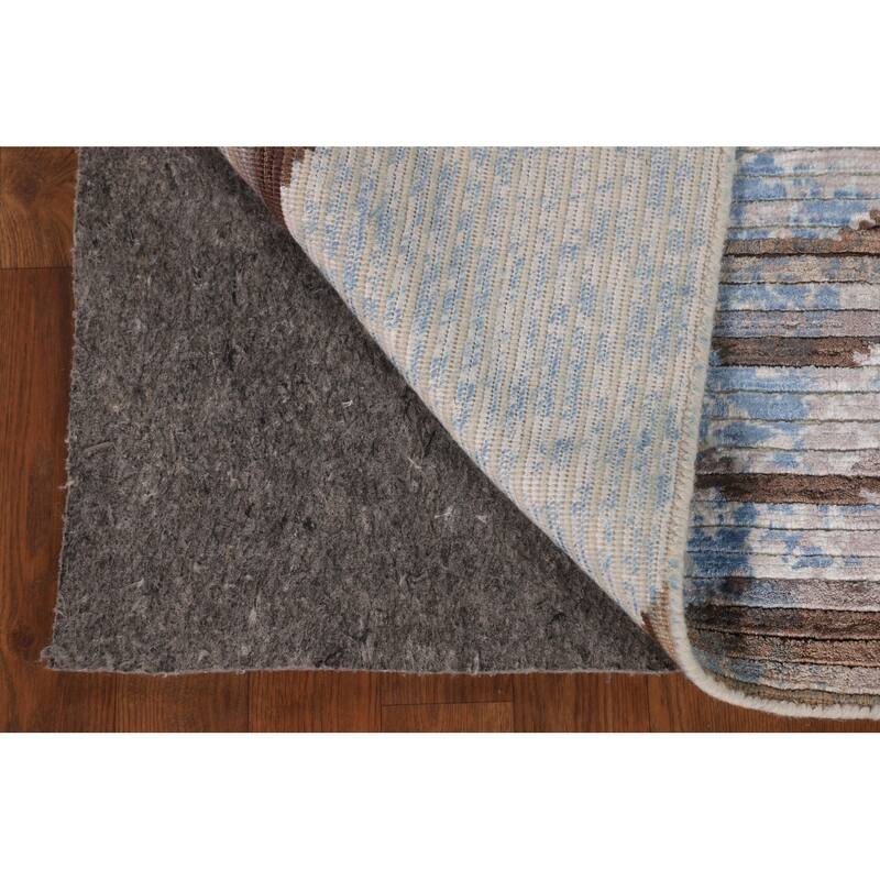 Striped / Modern Accent Rug Hand-Knotted Wool Carpet - 2'8"x 4'7"