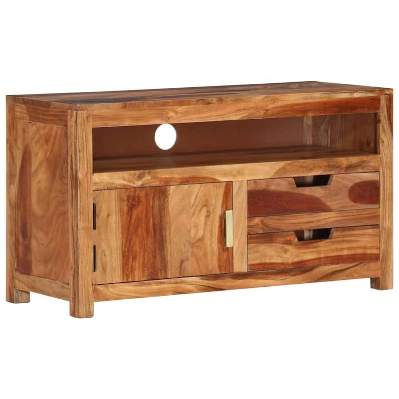 vidaXL TV Stand 35.4"x13.6"x19.7" Solid Wood Acacia - 35.4" x 13.6" x 19.7"
