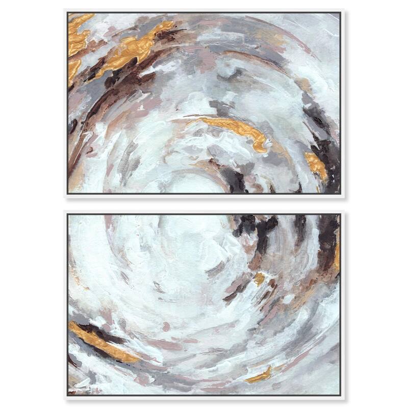 Cyclone Art Canvas Set of 2 by Art Remedy - 30" x 20" - White