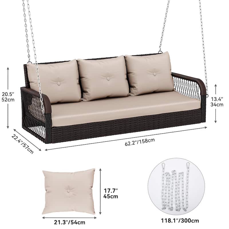 Three-person porch swing