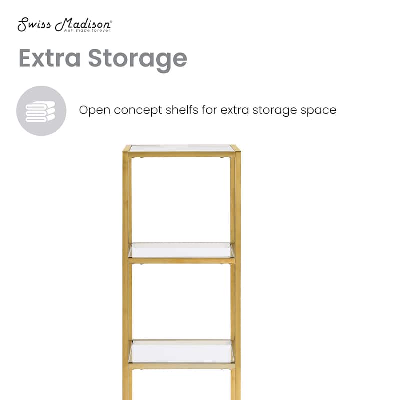 Pierre 16"X65"X14" Freestanding Linen Cabinet In Brushed Gold