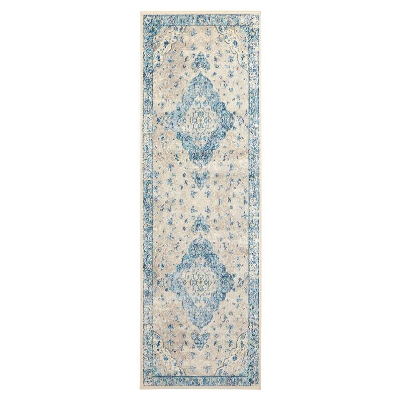 ECARPETGALLERY Machine Made Daria Blue Area Rug - Blue - 2'8 x 8'2