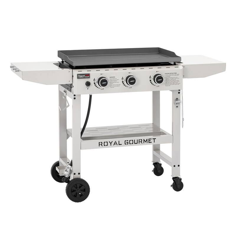 Royal Gourmet 28-Inch 3-Burner Propane Gas Griddle in White