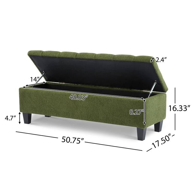Ottilie Contemporary Button-Tufted Storage Ottoman Bench by Christopher Knight Home
