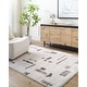 preview thumbnail 1 of 35, Livabliss Fossay Shag Modern & Contemporary Stripe Washable Area Rug Light Beige/ Dark Brown - Rectangle - 2' x 2' 11"