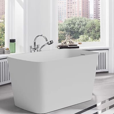 GIVINGTREE 47" L x 27"W Freestanding Soaking Acrylic Bathtub