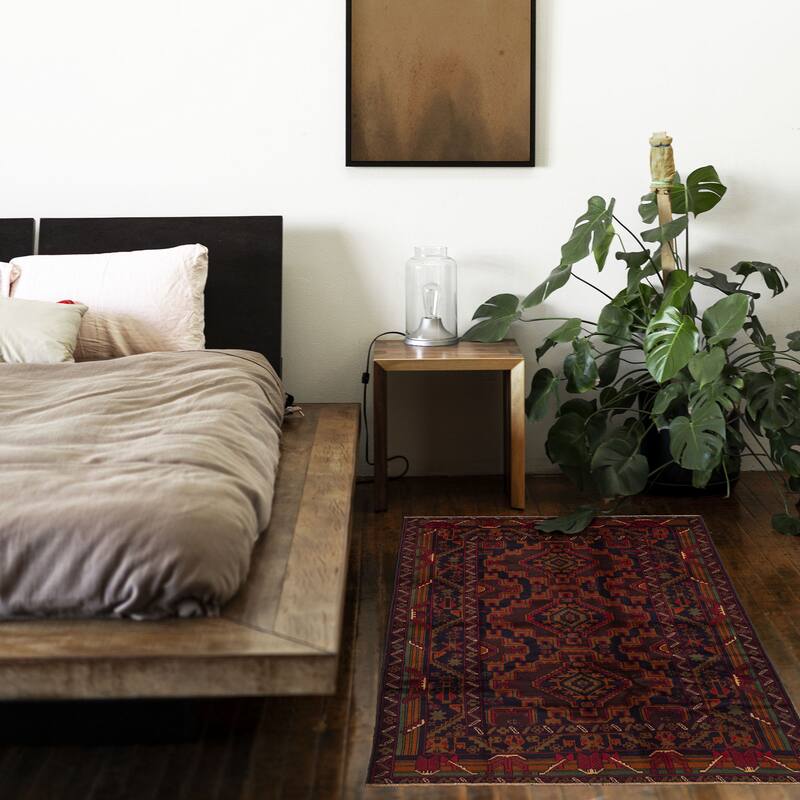 ECARPETGALLERY Hand-knotted Teimani Dark Navy Wool Rug - 3'8 x 6'4