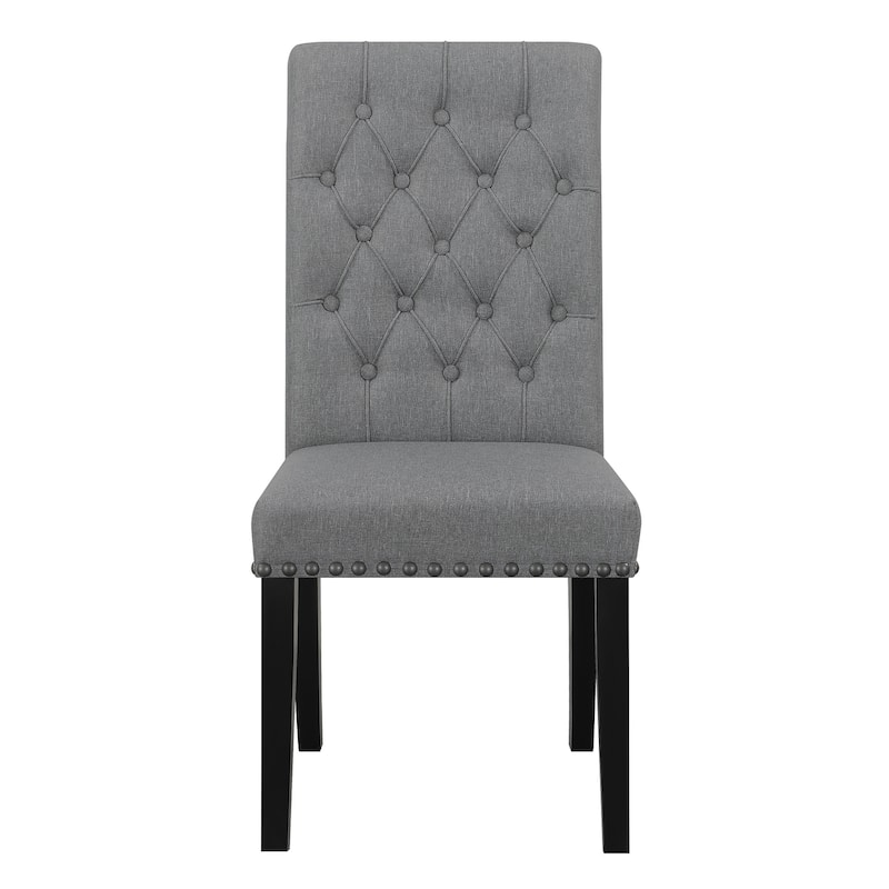 Nantucket Upholstered Tufted Side Chairs with Nailhead Trim (Set of 2)