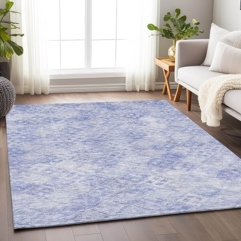 Machine Washable Indoor/ Outdoor Boho Modern Chantille Rug