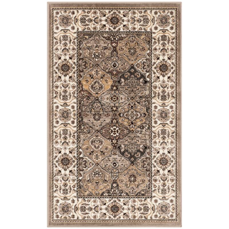SAFAVIEH Atlas Einav Traditional Oriental Viscose Rug - 2'2" x 3'7" - Silver/Ivory