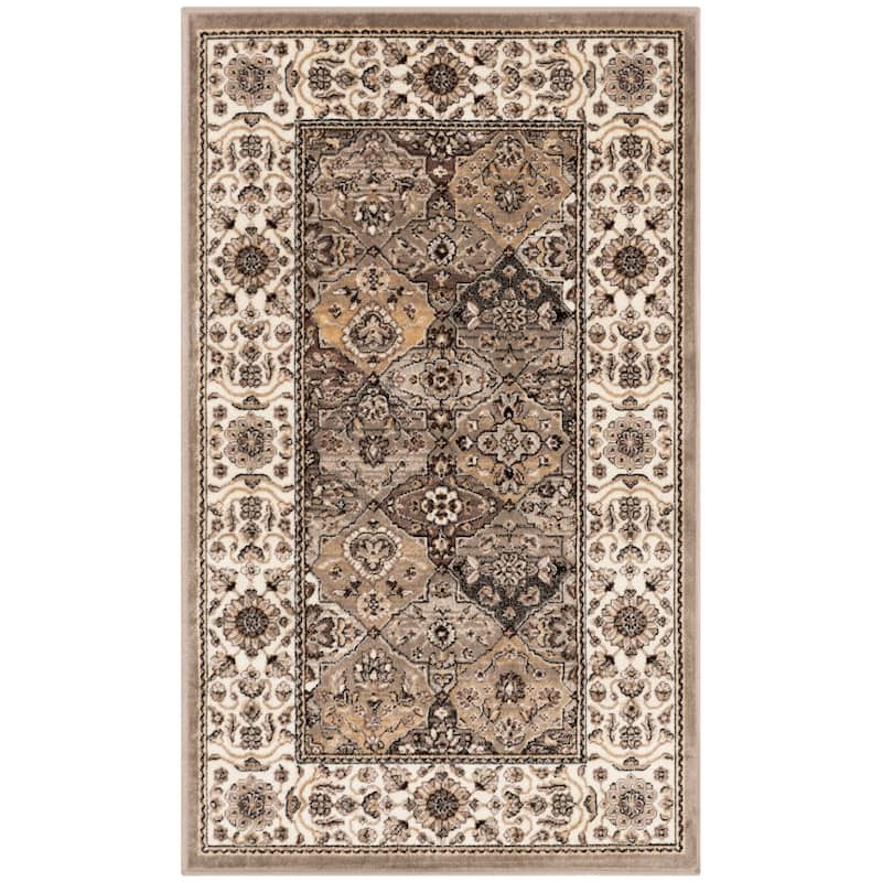 SAFAVIEH Atlas Letta Traditional Oriental Viscose Rug - 2'2" x 3'7" - Silver/Ivory - Rectangle