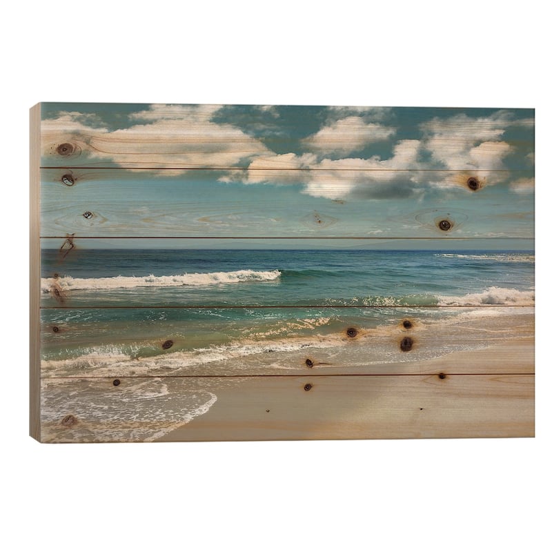 Majestic Waves Print On Wood by Nan - Multi-Color - 18x26x1.5