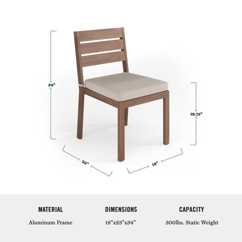 Martha Stewart All-Weather Patio Set with 71" Table and 8 Stackable Dining Chairs - 71"D x 35"W x 30"H