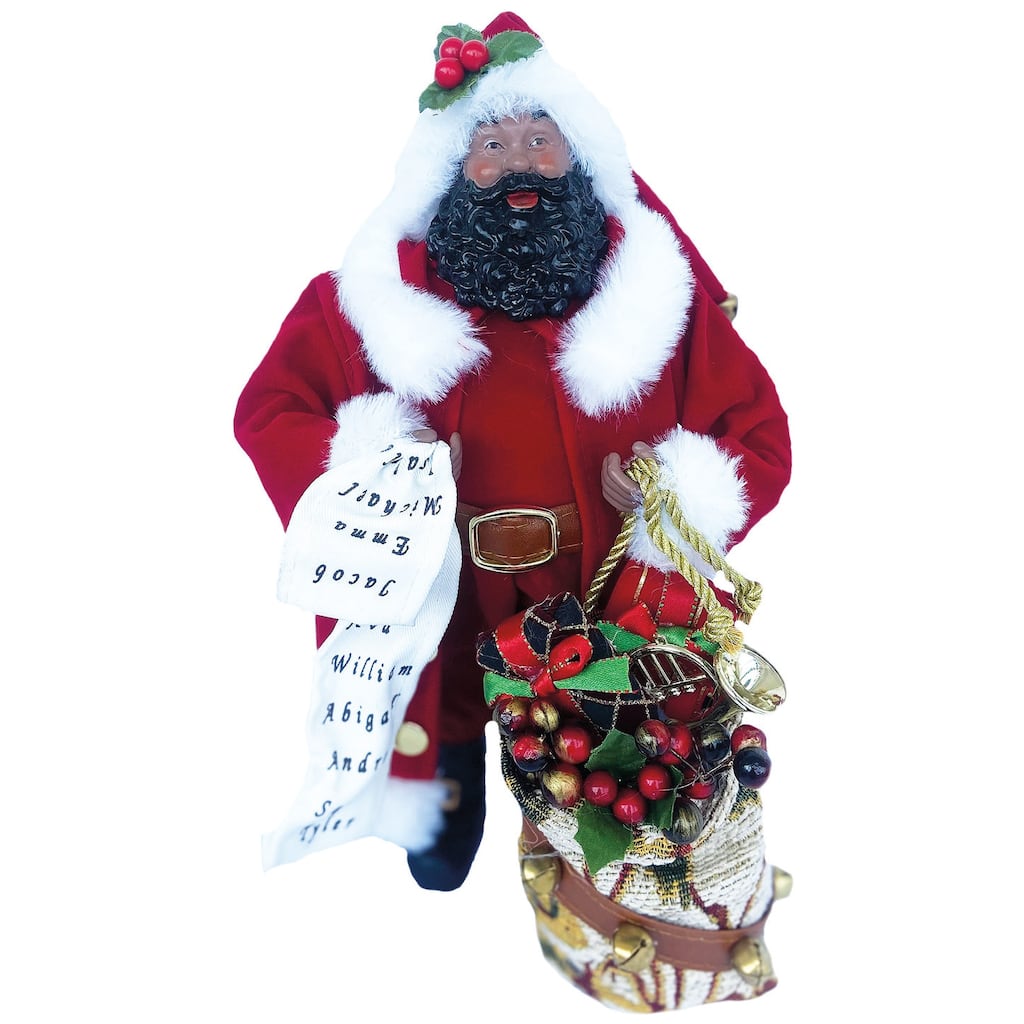 12" Black Checking His List Claus
