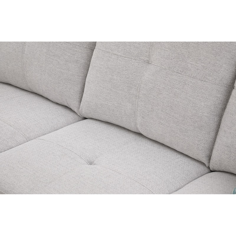 4-piece Modular Sectional Sofa with Storage Ottoman and Pillows