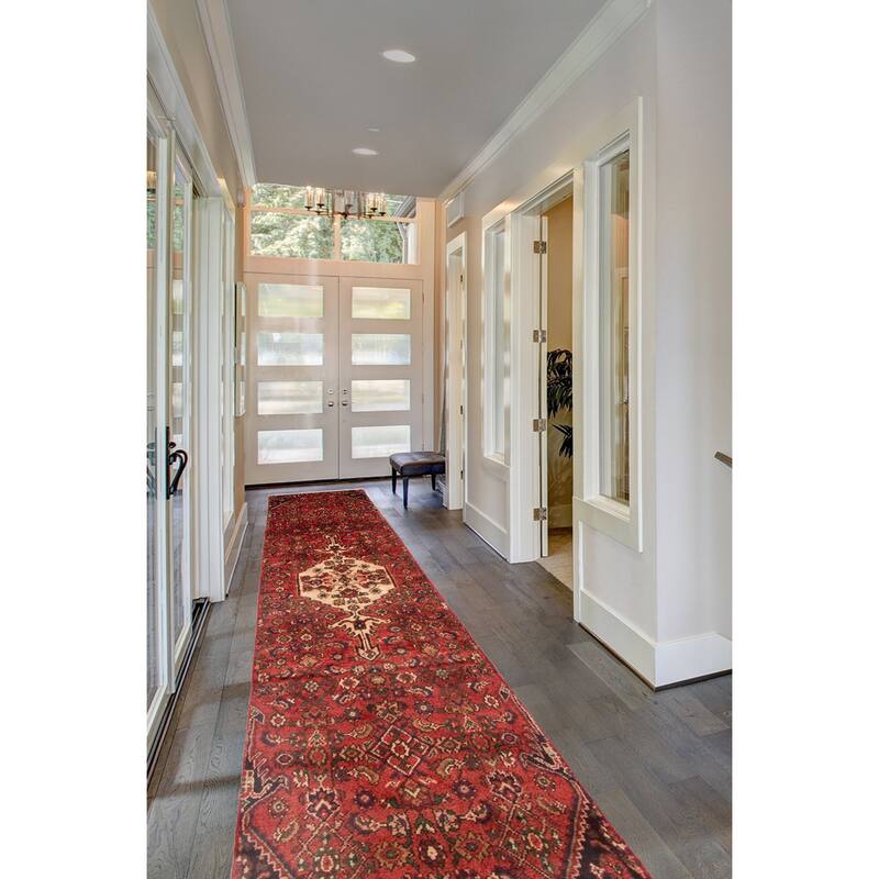 ECARPETGALLERY Hand-knotted Andelz Red Wool Rug - 2'3 x 9'4