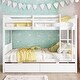 preview thumbnail 2 of 18, Full over Full Rubber Wood Bunk Bed with 2 Drawers,Convertible into 2 Full Beds,Ladder and Safety Guardrails
