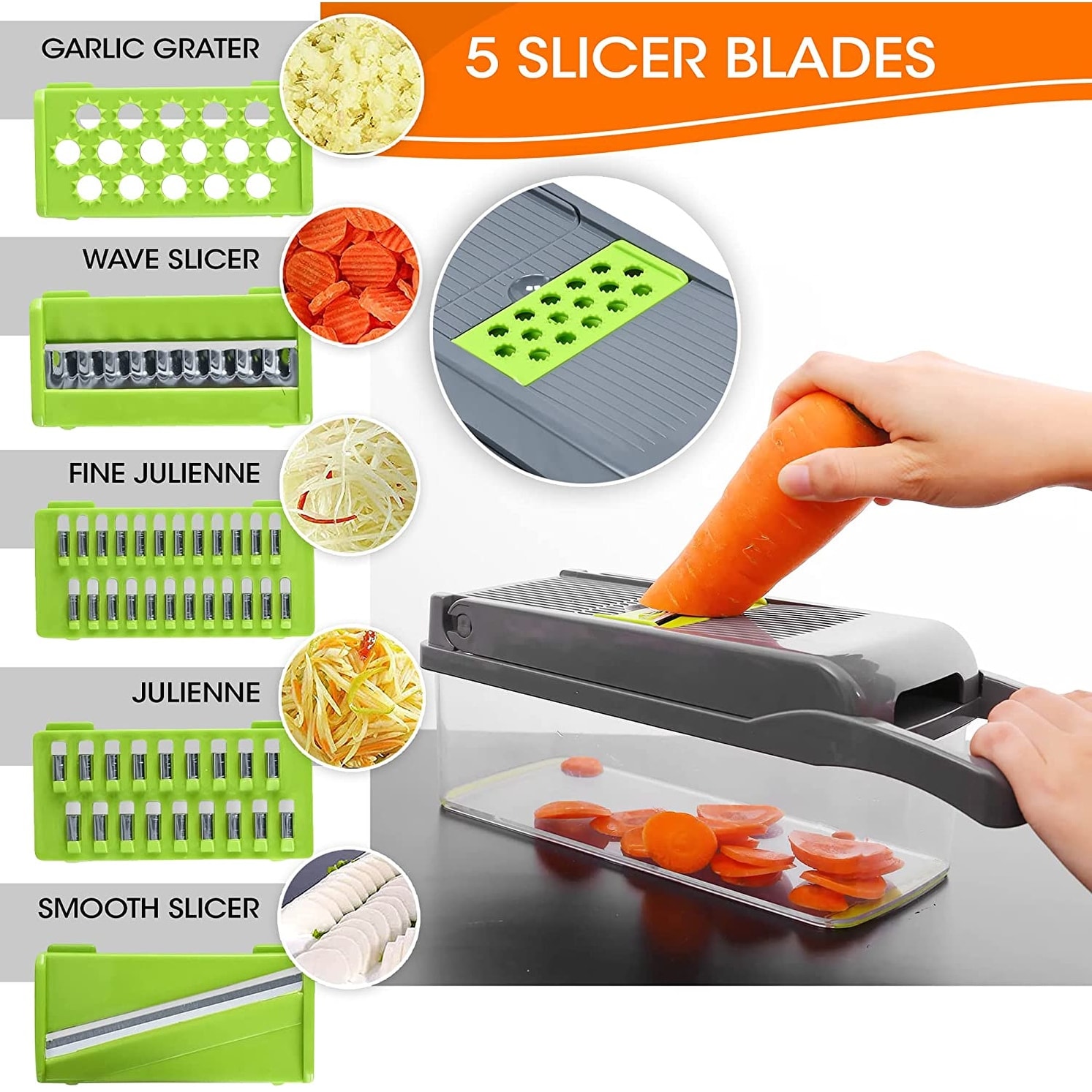 EATEX 21 - Piece Multifunctional Vegetable Chopper/Dicer Set