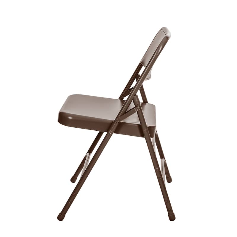 Hampden Furnishings Bernadine Collection All Metal Triple Brace Folding Chair, Pack of 4