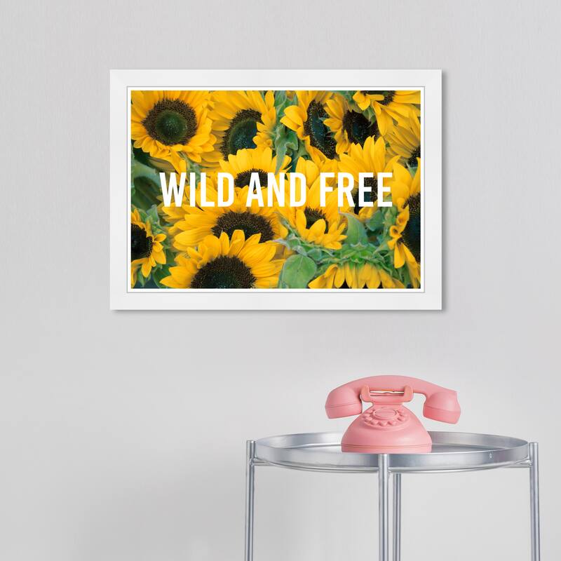 Wynwood Studio Prints Floral and Botanical Wild and Free Yellow and Dark Yellow Tropical Wall Art Canvas Print - White