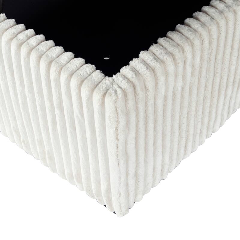 SAFAVIEH Couture Lynzie Plush Corduroy Storage Bench - 55"W x 21"D x 19"H