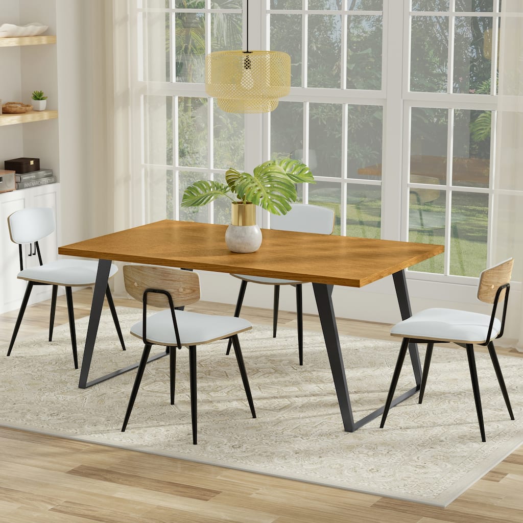 WyndenHall Mitchell 66 inch x 40 inch Rectangle Modern Industrial Dining Table - 66 inches wide