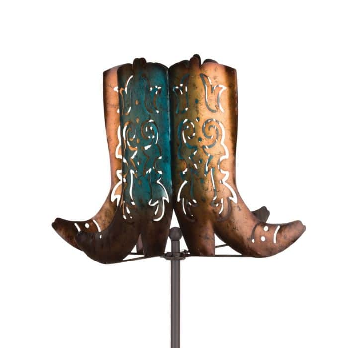 Cowboy Boots Wind Spinner Stake