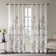 preview thumbnail 1 of 28, Madison Park Vera Burnout Printed Curtain Panel Single 2-PK 50x84" - Grey