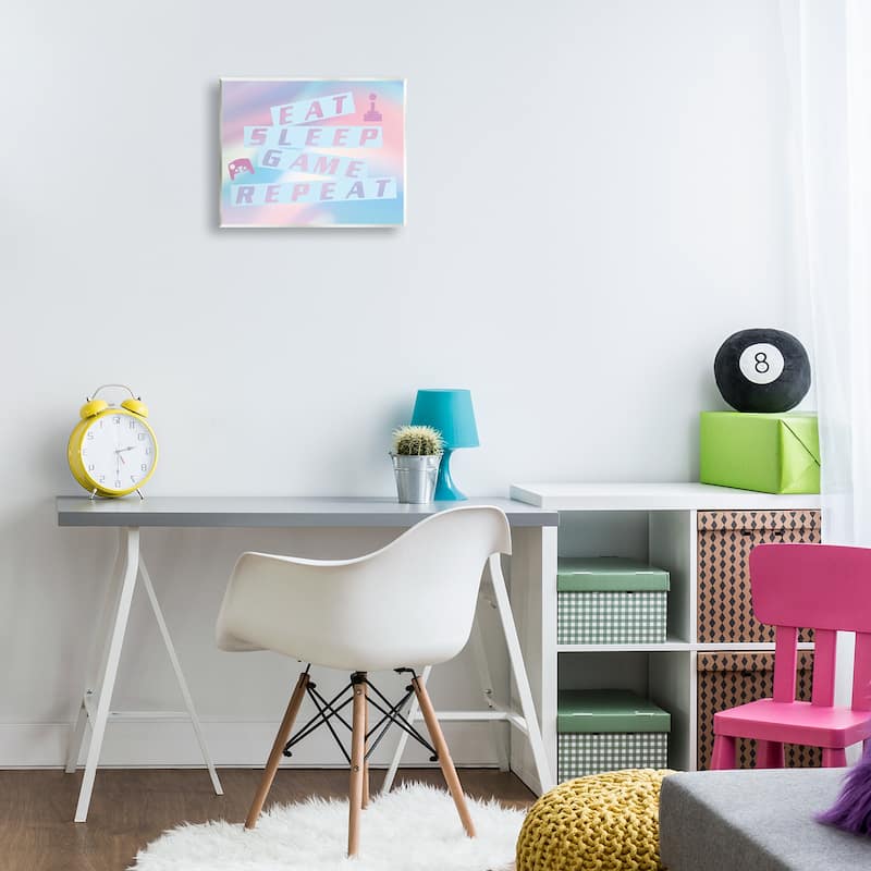 Stupell Pastel Eat Sleep Game Wall Plaque Art Design By Yass Naffas Designs